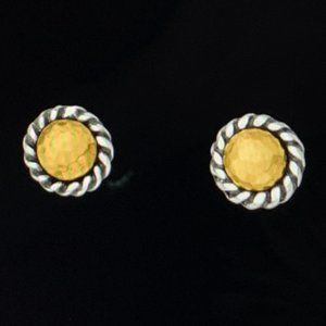 Brighton Gold Mini Ball with Rope Detail  POST Earrings